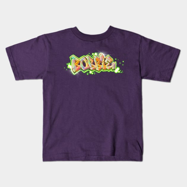 Bobbie Graffiti Street Art Style Name Kids T-Shirt by ARTHE